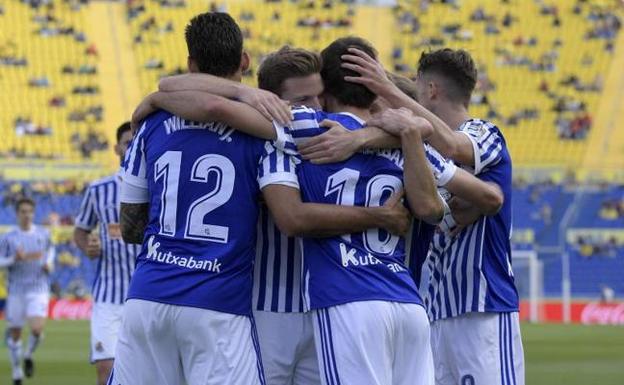 Los jugadores de la Real Sociedad en Las Palmas Los jugadores de la Real Sociedad en Las Palmas
