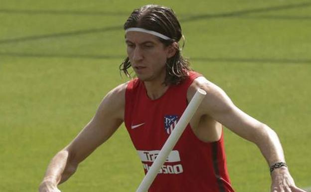 Filipoe Luis, en un entrenamiento. /