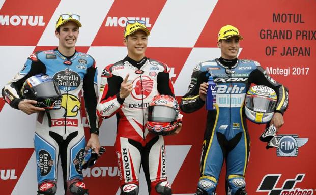Alex Márquez, Takaaki Nakagami y Xavi Vierge. /Efe