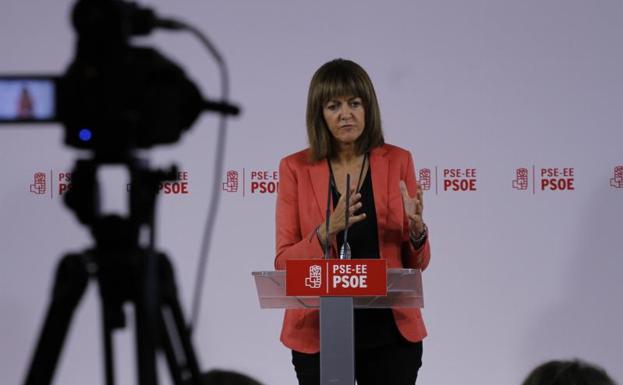 Idoia Mendia, en una rueda de prensa/Telepress