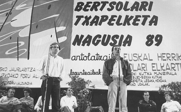 Andoni Egaña eta Xabier Euskitze, 1989ko finalean./USOZ