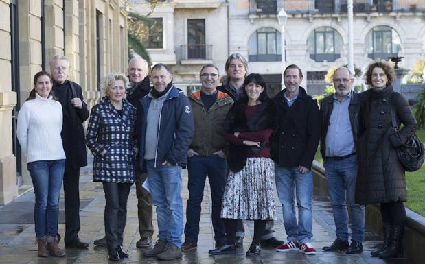 Los responsables de la obra en la presentación en San Sebastián