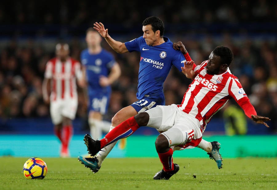 Pedro, en el encuentro ante el Stoke./Reuters