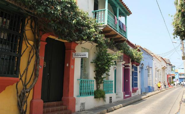 Vista de una calle de Cartagena de Indias. /