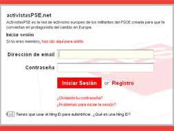 Página inicial de la red social socialista creada con motivo de las elecciones europeas./ RC/