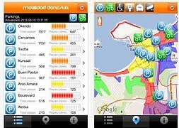 Una aplicación de móvil detalla las plazas libres en los aparcamientos y los alquileres de bicis