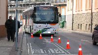 Nuevas marcas viales en la parada de la Cerrajera