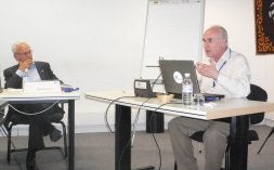 Jesús Altuna y Martín Almagro, en la jornada de El Escorial./