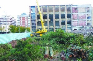 Avanza el derribo del instituto Peñaflorida y la tala de 50 árboles