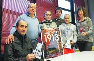 Presentación. José Antonio Azpilicueta, Rafa Herce, Sardo Irisarri, Aitor Coello, Miguel Martínez y Esther Kareaga. :: FÉLIX MORQUECHO/