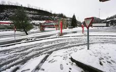 La nieve cubría ayer todo el entorno de Pagozelai, en la A-15./lobo altuna