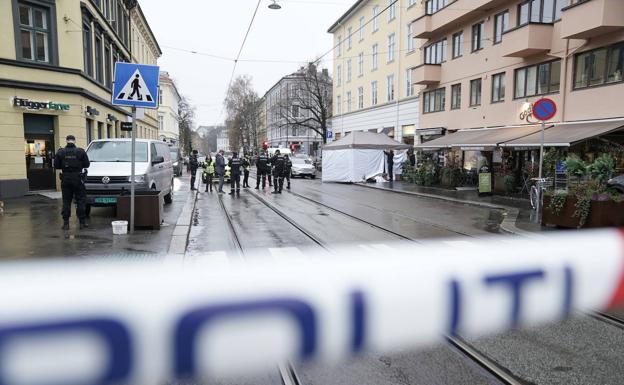 Oslo street where the individual killed a man and attacked a policeman.