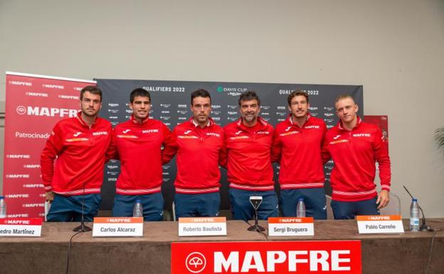 The Spanish Davis Cup team against Romania in Marbella. 