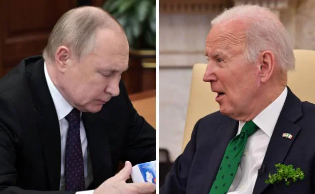 The president of Russia, Vladimir Putin, and of the United States, Joe Biden. 