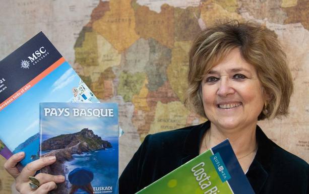 Lorea Uranga, en su agencia de viajes. 