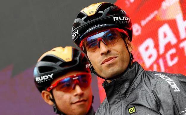 Mikel Landa (d), before the 17th stage of the Giro. 
