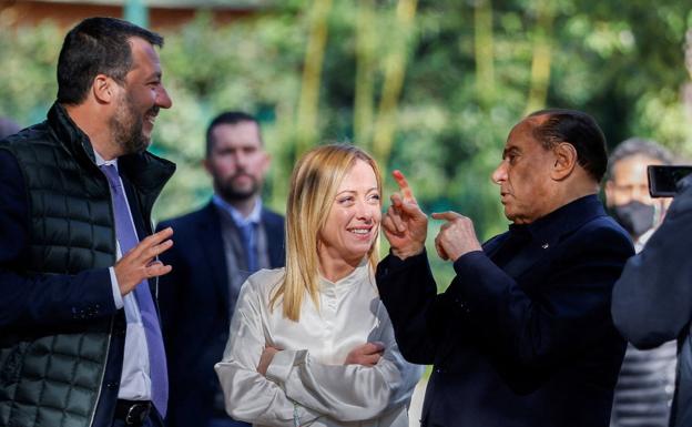 Matteo Salvini, Giorgia Meloni and Silvio Berlusconi, in a meeting in Rome