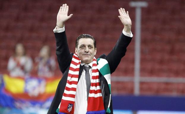 Paulo Futre, during an act of homage paid to him by Atlético and Sporting de Portugal. 