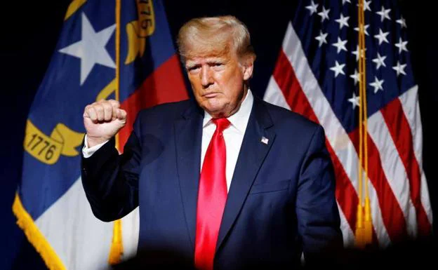 Donald Trump at the Republican Party convention in North Carolina