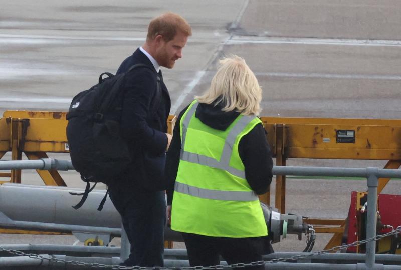 Prince Harry is heading to a plane in Aberdeen to return to his wife in London after leaving Balmoral Castle on Friday.