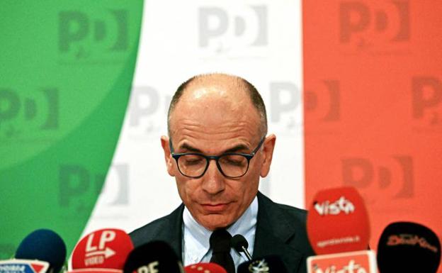 Letta, this Monday during the press conference in which he announced his resignation as head of the PD.