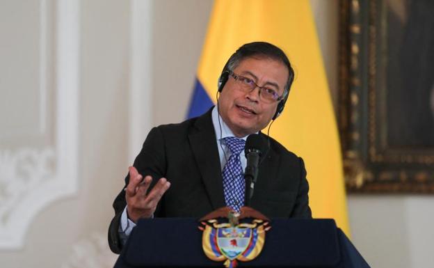 The president of Colombia, Gustavo Petro, in an appearance in Bogotá. 