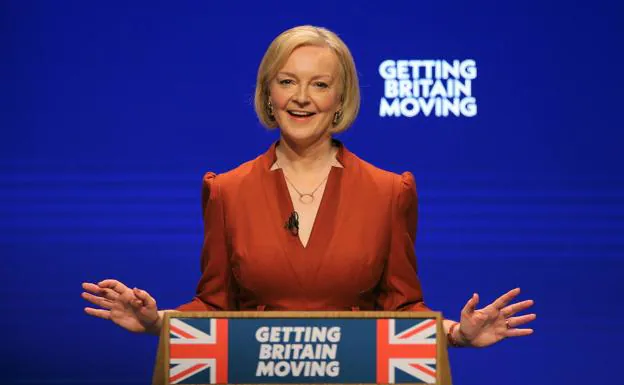 Truss, speaking at the Conservative Party Conference in Birmingham in early October.