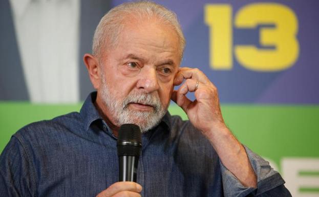 Former President Lula da Silva, during a conference in Sao Paolo. 