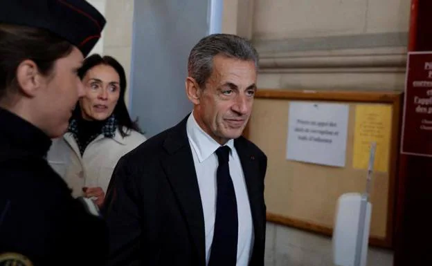 Former French President Nicolas Sarkozy, this Monday at his entrance to the Court of Appeal in Paris.
