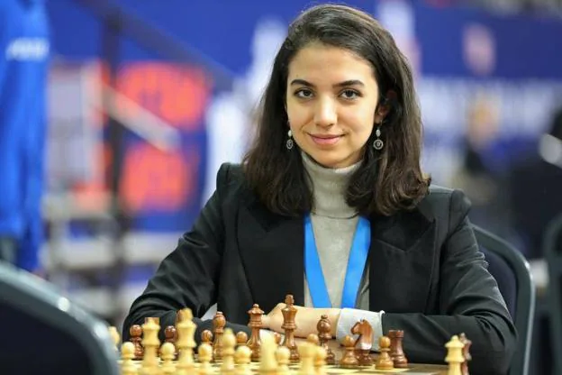 Sara Khadem, during the FIDE Rapid Chess and Blitz World Cup, which takes place in Almaty (Kazakhstan).